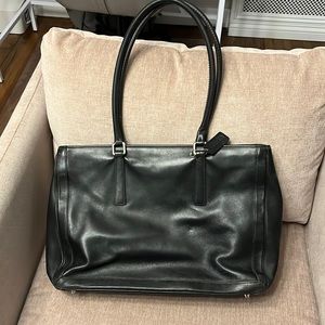 Black Coach Leather Work Bag